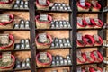 Spices, seeds and tea sold in a traditional market in Granada, S Royalty Free Stock Photo