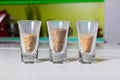 Spices in the shotglasses Royalty Free Stock Photo