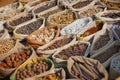 Spices are sold on open east market. India, Pushkar