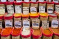 Spices sold in a traditional market in Granada, Spain Royalty Free Stock Photo