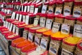 Spices sold in a traditional market in Granada, Spain Royalty Free Stock Photo