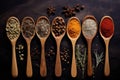 Spices spoon herbs. Generate Ai Royalty Free Stock Photo