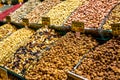 Spices, teas at the bazaar. Royalty Free Stock Photo