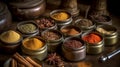 Spices in tins