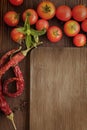 Spices and vegetables in anticipation of cooking Royalty Free Stock Photo