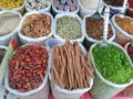 Spices on Wednesday Market in Anjuna, Goa, India.