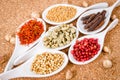 Spices on a white spoon. Royalty Free Stock Photo