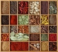 Spices in wooden box Royalty Free Stock Photo