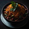A spicey biryani served in plates beautiful food colors