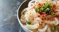 Spicy Asian Rice Noodles with Green Onions and Chili Flakes