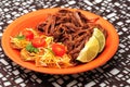 Spicy beef dinner and nachos