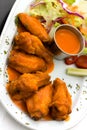 Spicy Buffalo Wings with Blue Cheese Dip Celery an Royalty Free Stock Photo