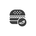 Spicy burger vector icon