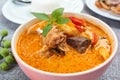 Spicy chicken curry with bamboo shoots. Royalty Free Stock Photo