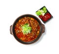 Spicy Chicken Feet Stew Soup in Pot Dakbal Korean Food Royalty Free Stock Photo