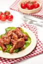 Spicy chicken wings on plate Royalty Free Stock Photo