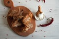 Chiken wings with sour creme Royalty Free Stock Photo