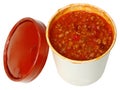 Spicy Chili in a Carryout Cardboard Cup Royalty Free Stock Photo