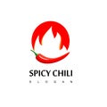 Spicy Chili Logo With Burned Chili Symbol