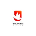 Spicy Chili Logo With Burned Chili Symbol