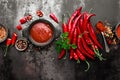 Spicy chili sauce, ketchup Royalty Free Stock Photo