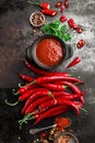 Spicy chili sauce, ketchup Royalty Free Stock Photo