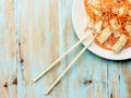 Spicy Chinese or Korean Yuba tofu bamboo and carrots salad. Royalty Free Stock Photo