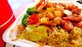 Spicy Chinese Take Out Food.Insulation from covid19. Stay at home Royalty Free Stock Photo