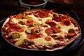 Spicy chorizo tortilla pizza