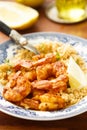 Spicy couscous with shrimps