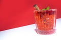 Spicy cranberry cocktail with cinnamon