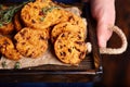 Spicy crispy cookies with cheese, sun dried tomatoes and thyme