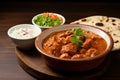 Spicy curry delight Chicken tikka masala paired with roti bread