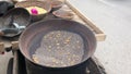 Spicy and Delicious: A Close-Up of Bhonay Chanay (Chali) being Cooked