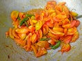 Spicy delicious Indian hot sour tomato curry vegetable chutney making