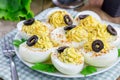 Spicy deviled eggs Royalty Free Stock Photo