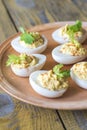 Spicy deviled eggs Royalty Free Stock Photo