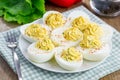 Spicy deviled eggs Royalty Free Stock Photo