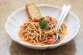 Spicy ebiko spaghetti Royalty Free Stock Photo