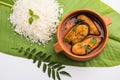 Spicy Fish curry - popular Indian seafood served with rice