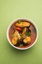 Spicy Fish curry - popular Indian seafood served with rice Royalty Free Stock Photo