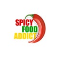 Spicy food addict poster or t shirt design template. Perfect gift for spicy food lovers with Red chili pepper and funny