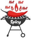 Spicy food BBQ Grill icon symbols vector Royalty Free Stock Photo