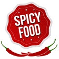 Spicy food label or sticker