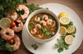 Spicy French soup with seafood