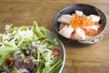 Spicy fresh Tuna Salad and Salmon Toro. Royalty Free Stock Photo