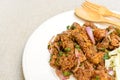 Spicy fried chicken salad Royalty Free Stock Photo