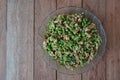 Spicy fried minced pork with basil leaves Royalty Free Stock Photo