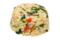 Spicy fried rice with chinese broccoli and pork Royalty Free Stock Photo