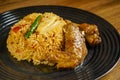 Spicy fried rice with chicken